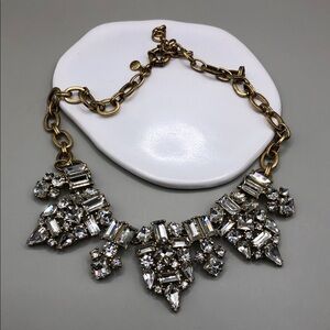 J.crew crystal cluster formal bridal party evening statement necklace sparkling.